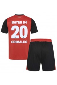 Bayer Leverkusen Alejandro Grimaldo #20 Babytruitje Thuis tenue Kind 2024-25 Korte Mouw (+ Korte broeken)